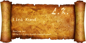 Lini Kund névjegykártya